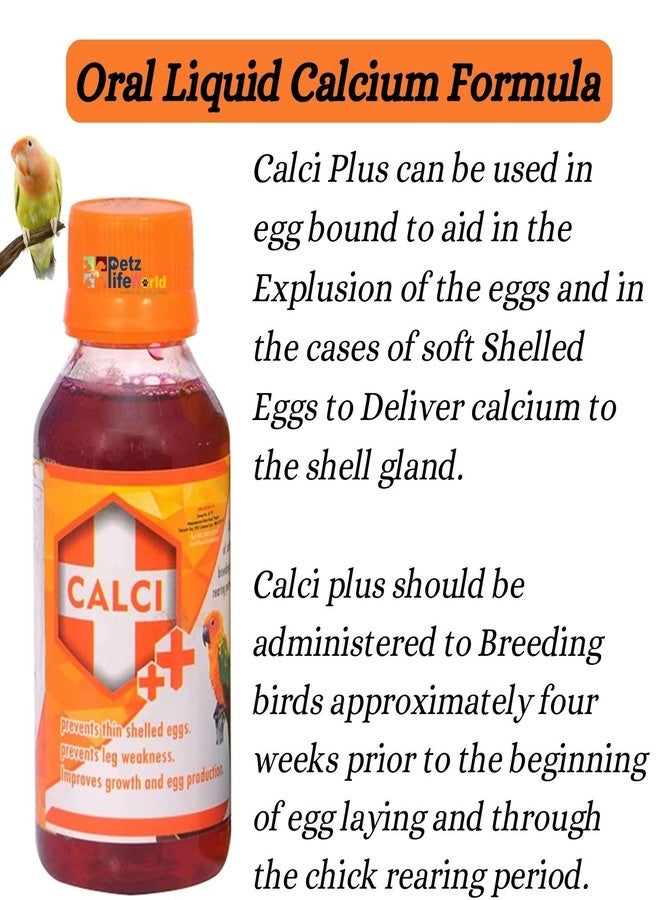 VAYINATO Birds Care Calci +, 30ML (Pack of 3 * 30ml) Oral Liquid Calcium Formula for All Birds Health Supplements - Image 2